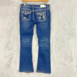 Ariya Bootcut Jeans Juniors' 7 Embroidered Denim Whiskered Rodeo Cowgirl Western